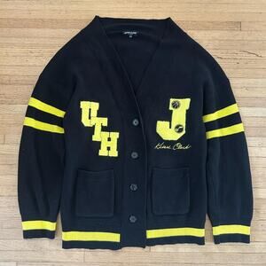 Cardigan Utah Jazz Letterman Sweater by Keiser Clark Men's 2XL Yellow & Black
